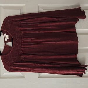 NWOT Indigo Thread Co Boho Flare Longsleeve Maroon